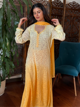 Sunshine Yellow Chikankari Lace Kurta Set (Set of 3)